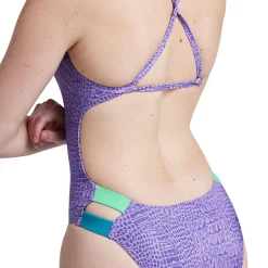 Recreation|Fitness-Speedo Printed Twist Back One Piece Purple