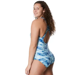 Recreation|Fitness-Speedo Printed Ultraback One Piece Sky Blue