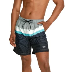 Swim Trunks & Boardshorts-Speedo Printed Volley 18" Peacoat