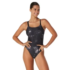 Racing|One Pieces-Speedo Printed Volt Back One Piece Black