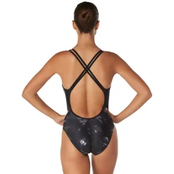 Racing|One Pieces-Speedo Printed Volt Back One Piece Black