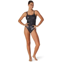 Racing|One Pieces-Speedo Printed Volt Back One Piece Black
