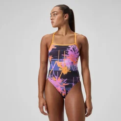 Racing|Fitness-Speedo Printed Web Back One Piece
