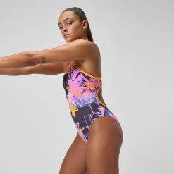 Racing|Fitness-Speedo Printed Web Back One Piece