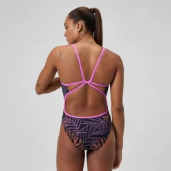 Racing|Fitness-Speedo Printed Web Back One Piece