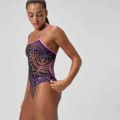 Racing|Fitness-Speedo Printed Web Back One Piece