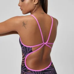 Racing|Fitness-Speedo Printed Web Back One Piece