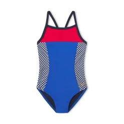 Girls Training|Girls Swimwear-Speedo Propel Back One Piece Cobalt Blue Red