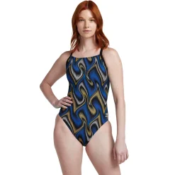 Racing|One Pieces-Speedo Purpose Flyback One Piece Navy Orange