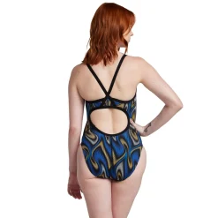 Racing|One Pieces-Speedo Purpose Flyback One Piece Navy Orange