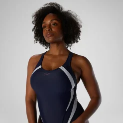 Fitness|One Pieces-Speedo Quantum Fusion Splice One Piece Navy Blue