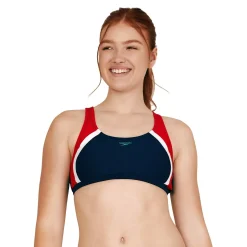 Two Pieces-Speedo Quantum Fusion Splice Top Navy Red