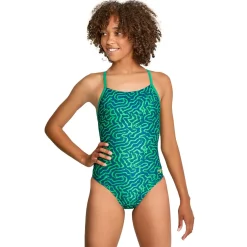Racing|One Pieces-Speedo Race Maze Flyback One Piece Black/Turquoise
