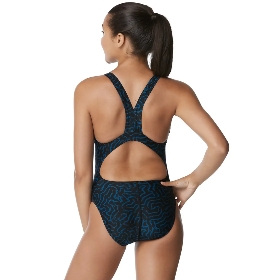Racing|One Pieces-Speedo Race Maze Super Pro Back One Piece Black/Blue