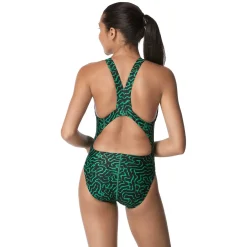 Racing|One Pieces-Speedo Race Maze Super Pro Back One Piece Green