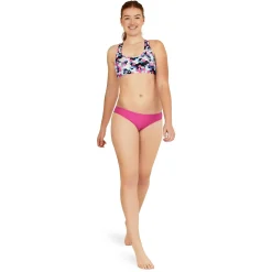 Two Pieces-Speedo Racerback With Binding Top Fuchsia