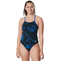 Racing|One Pieces-Speedo Reflected One Back One Piece Speedo Blue