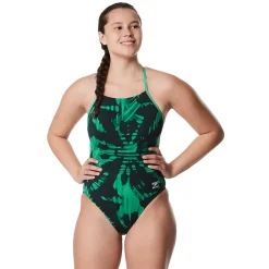 Racing|One Pieces-Speedo Reflected One Back One Piece Speedo Green