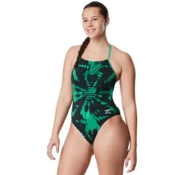Racing|One Pieces-Speedo Reflected One Back One Piece Speedo Green