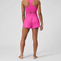 Racing|Fitness-Speedo Regan Collection Solid Logo High Waist Short Flare Pink