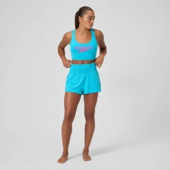 Racing|Fitness-Speedo Regan Collection Solid Logo High Waist Short Hypersonic Blue