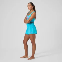 Racing|Fitness-Speedo Regan Collection Solid Logo High Waist Short Hypersonic Blue