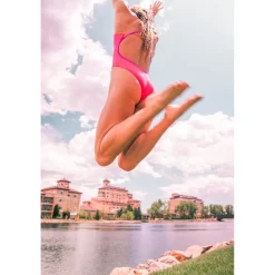 Racing|Fitness-Speedo Regan Collection Twist Back One Piece and Scrunchie Flare Pink