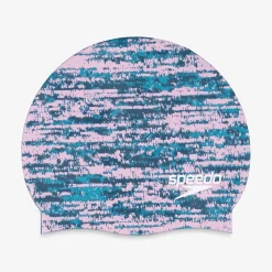 Caps-Speedo Remix Silicone Cap - Elastomeric Fit Pink Blue