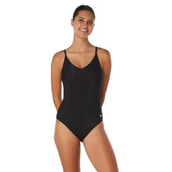 Recreation|Fitness-Speedo Rib One Piece Black