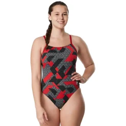 Racing|One Pieces-Speedo Ruse Blocks Flyback One Piece Speedo Red
