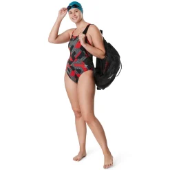 Racing|One Pieces-Speedo Ruse Blocks Flyback One Piece Speedo Red