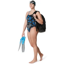 Racing|One Pieces-Speedo Ruse Blocks Flyback One Piece Speedo Blue