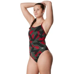 Racing|One Pieces-Speedo Ruse Blocks Flyback One Piece Speedo Maroon