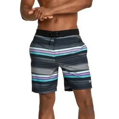 Swim Trunks & Boardshorts-Speedo Seafaring Stripe Bondi Basin Boardshort 18" Black