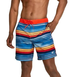 Swim Trunks & Boardshorts-Speedo Seafaring Stripe Bondi Basin Boardshort 18" China Blue