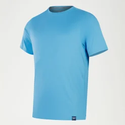 Rashguards-Speedo Short Sleeve Graphic Swim Rashguard Tranquil Blue