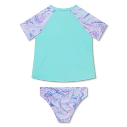 Girls Swimwear-Speedo Short Sleeve Rashguard Set Arctic Glass