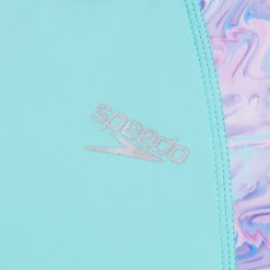 Girls Swimwear-Speedo Short Sleeve Rashguard Set Arctic Glass