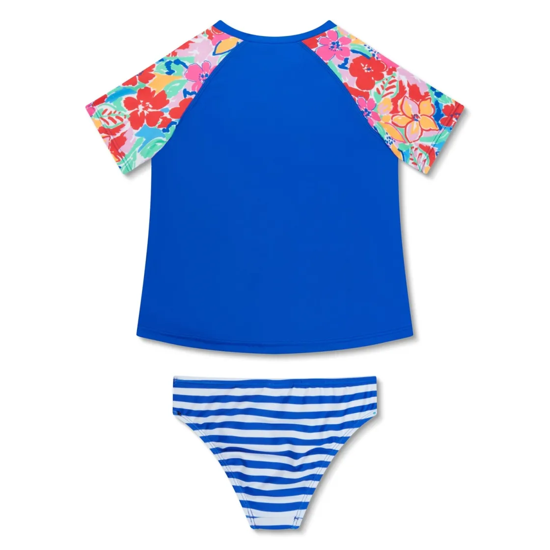 Girls Swimwear-Speedo Short Sleeve Rashguard Set Cobalt Blue
