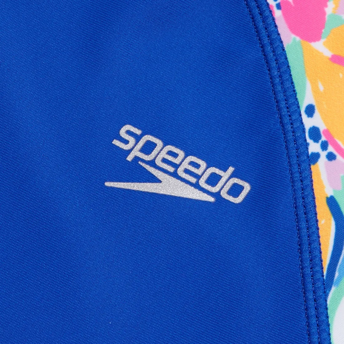 Girls Swimwear-Speedo Short Sleeve Rashguard Set Cobalt Blue