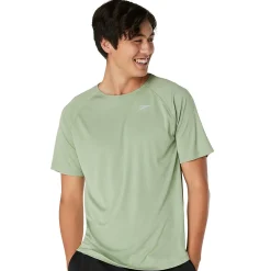 Rashguards-Speedo Short Sleeve Swim Rashguard Sage Green