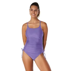 Recreation|Fitness-Speedo Side Shirred One Piece Purple
