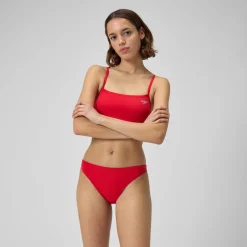 Two Pieces-Speedo Solid Classic Bottom Crimsom Red