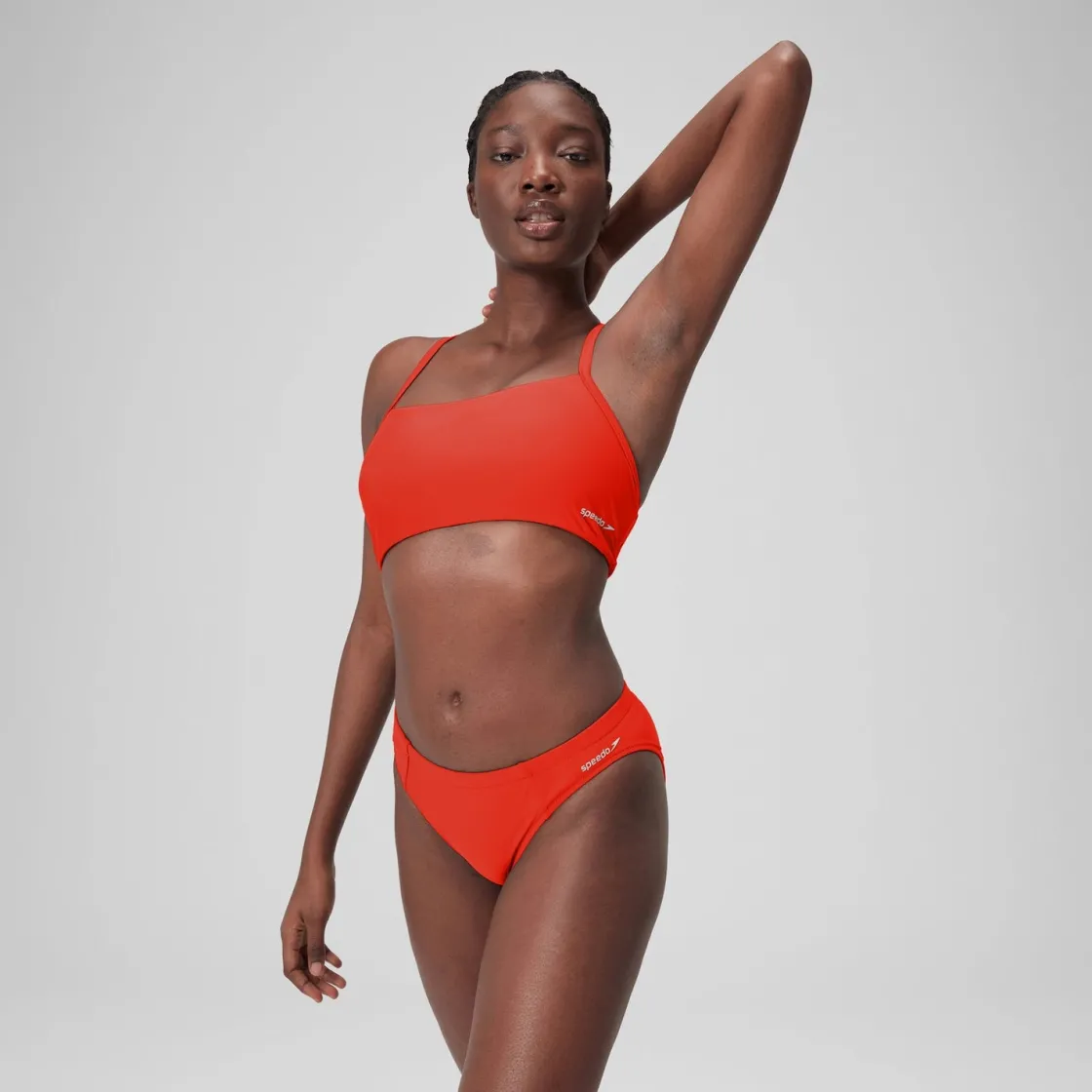 Two Pieces-Speedo Solid Classic Bottom Coquelicot Red