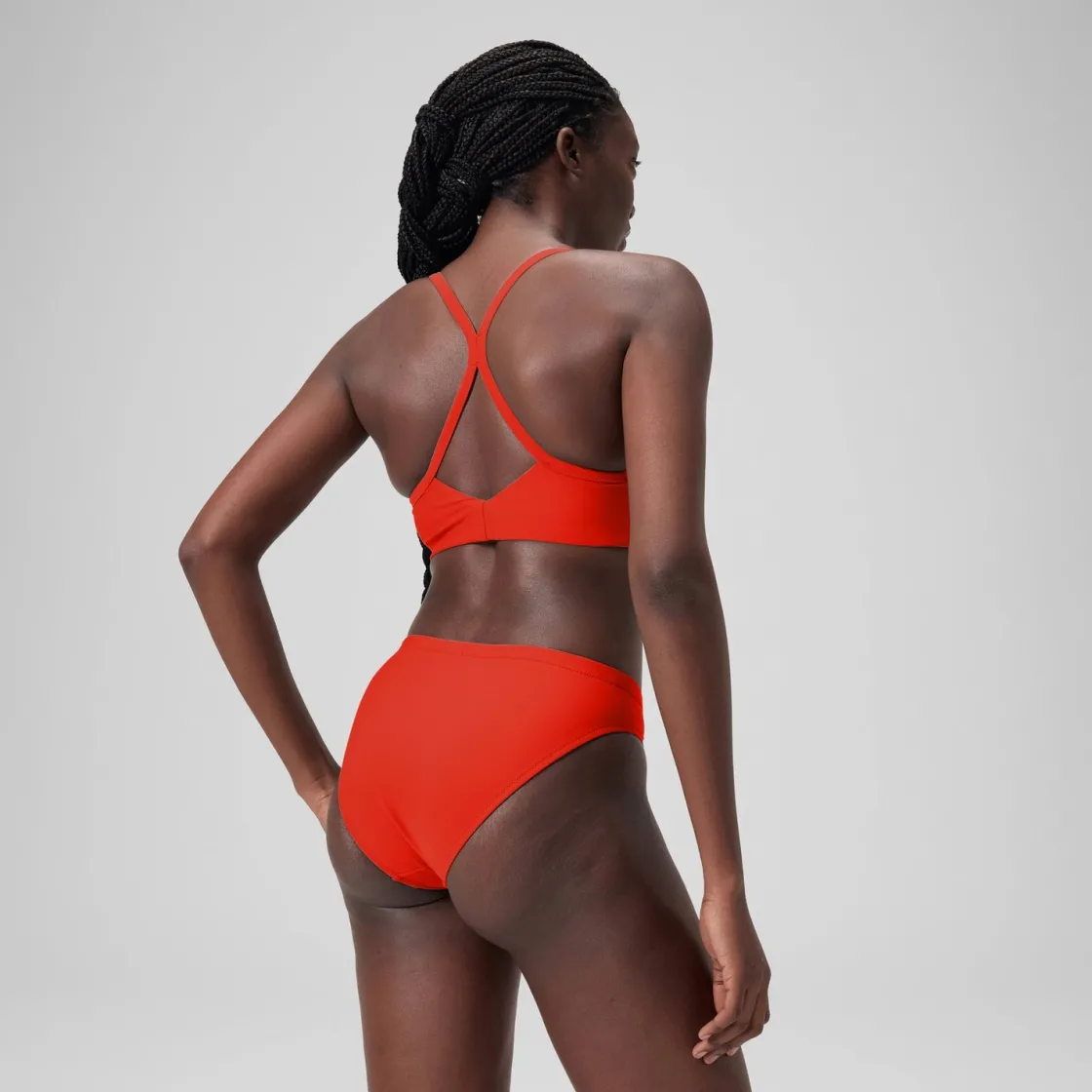 Two Pieces-Speedo Solid Classic Bottom Coquelicot Red