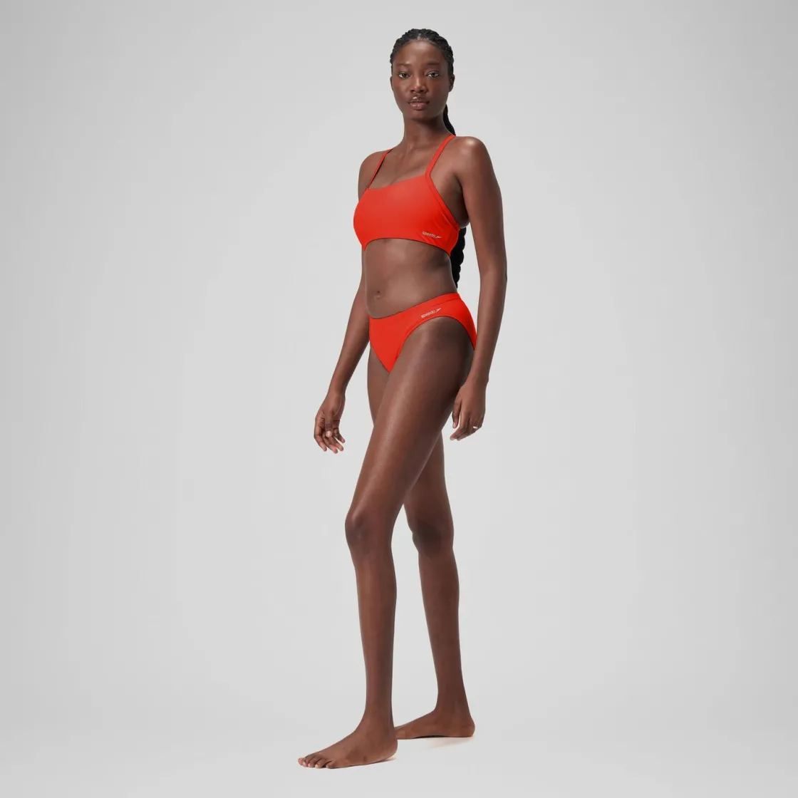 Two Pieces-Speedo Solid Classic Bottom Coquelicot Red