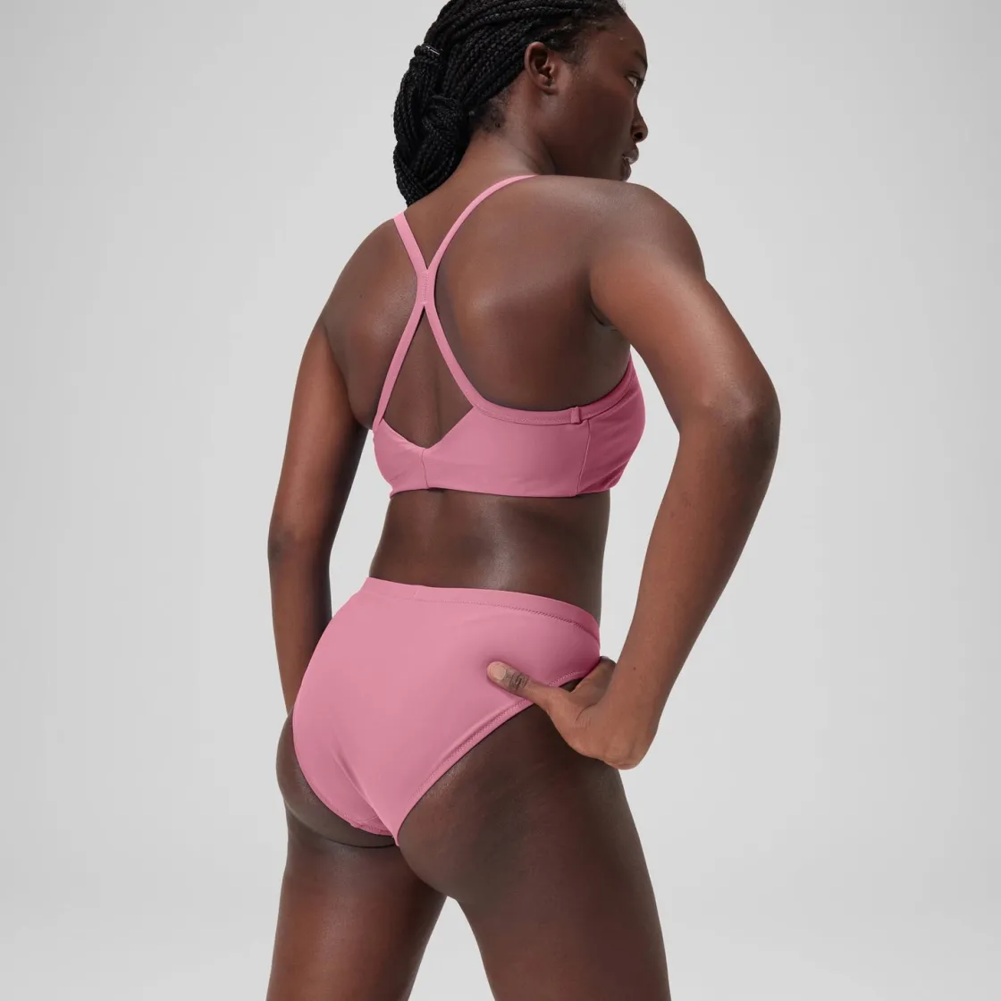 Two Pieces-Speedo Solid Classic Bottom Hot Pink