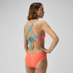 Two Pieces-Speedo Solid Crossback Triangle Top Siren Red