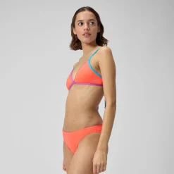 Two Pieces-Speedo Solid Crossback Triangle Top Siren Red
