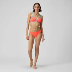 Two Pieces-Speedo Solid Crossback Triangle Top Siren Red
